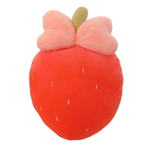 AUCOOMA 9.5” Strawberry Plush Pillow Stuffed Fruit Kids Cushion, Girls Cozy Soft Toys, Home Decor, Easter Gift Hugging Plushies Red