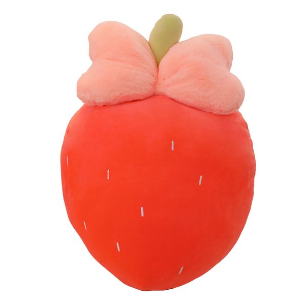 AUCOOMA 9.5” Strawberry Plush Pillow Stuffed Fruit Kids Cushion, Girls Cozy Soft Toys, Home Decor, Easter Gift Hugging Plushies Red