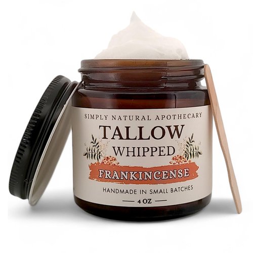 Beef Tallow for Skin - Beef Tallow Balm - Whipped & Handmade Moisturizing Face and Body Cream/Butter -Sensitive & Dry Skin - Grass Fed Cows - Frankincense Essential Oil