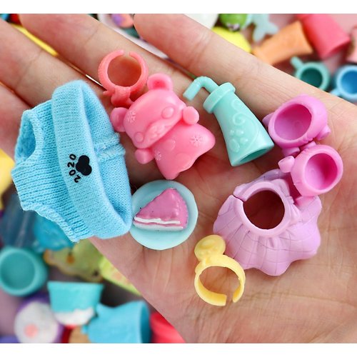 Pet Cute Accessories Lot Random 25pcs ,Clothes food and drink Ice cream Bow Collar Necklace Bear Jacket Card Sunglasses and more choices compatible with lps Cat Collie Dachshund Cocker Spaniel Dog