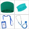 Doctor Nurse Scrubs, Kids Role Play Doctor Costume With Realistic Accessories for Boys Girls Ages 3-12(Doctor Scrubs, Dark Green/4-5T)