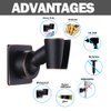 Shower Head Holder Adjustable Handheld Shower Head Bracket Adhesive Shower Wall Mount Holder Brass Shower Wand Holder Oil-Rubbed Bronze, Drill Free Glue Installation