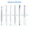 HIFAU 8PCS Premium Cuticle Nippers Pusher Manicure Tools Set, Professional Ingrown Toenail File, Cuticle Remover Trimmer Cutters Tool Gel Nail Art Kit, Stainless Steel, Travel, Gift