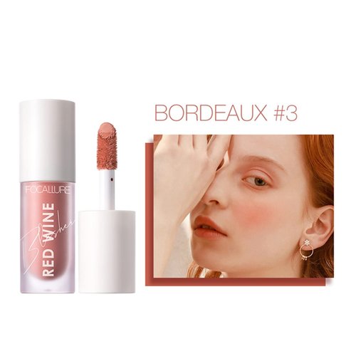 FOCALLURE Liquid Blush Makeup, a Fresh Healthy-looking Finish,Long Lasting Waterproof Face Blush for Cheek,Easy to Create a Velvet Mist Natural Makeup, B03 Bordeaux