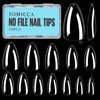 TOMICCA Almond Nail Tips, Medium Almond Acrylic Nail Tips, 216Pcs Full Cover Clear Nails, Nail Extension Tips for Nail salon and DIY at Home