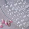 White Lace Bow Nail Stickers for Nail Art Supplies Cute Nail Bows Ribbon Rhinestones Nail Decor Nail Art Stickers Crystal Diamond Bowknot Ribbons Nail Design Stickers Nail Decals Nail Accessories