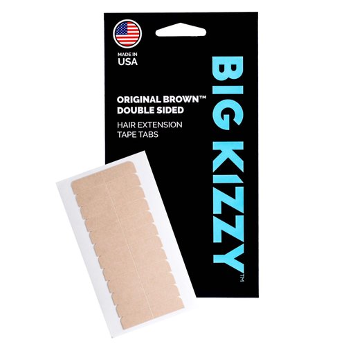 Big Kizzy Original Brown Double Sided Replacement Tape Tabs for Hair Extensions - Strong Hold and...