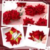 Geyoga 6 Pcs Rose Flower Hair Clip with Rose Flower Hair Comb Women Rose Flower Hair Accessories Bridal Rose Headpiece Flower Hairpin Rose Brooch for Women Girls Wedding Dancing Party (Red)