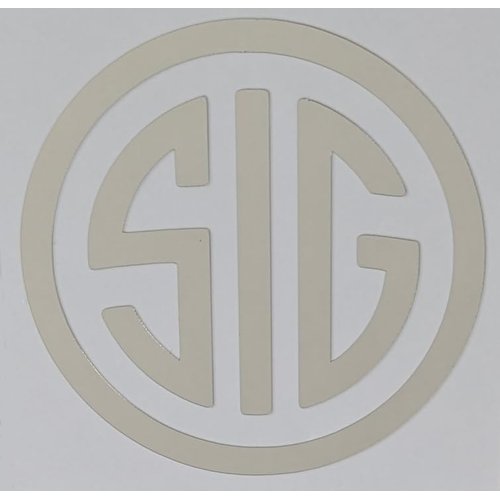 NASTUDIO - SIG Decal (2 x 2 Chrome) - Vinyl Car Bumper Sticker, Gun, Truck, Window, Motorcycle, Helmet, Bumper, Laptop