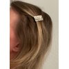 Small silver tone metal plant leaf barrette hair clip clamp fine hair