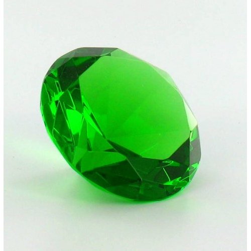 1 X Green Emerald Diamond Ring Shaped Glass Paperweight Home Office Decoration by JK