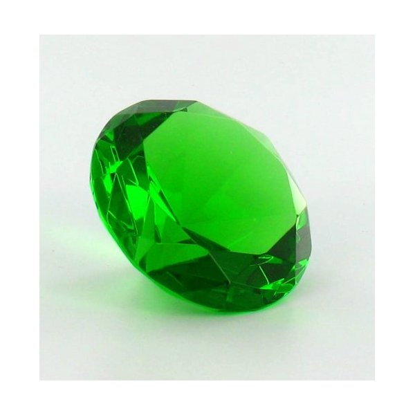 1 X Green Emerald Diamond Ring Shaped Glass Paperweight Home Office Decoration by JK