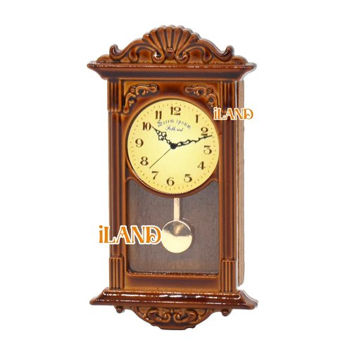 iLAND Miniature Dollhouse Accessories on 1:12 Scale, Grandfather Wall Clock and Record Player, elf Accessories