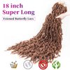 18 Inch Butterfly Locs Crochet Hair 6 Packs Long Faux Locs Crochet Braids Pre looped Distressed Butterfly Soft Locs Crochet Dreadlocks Synthetic Hair Extensions (18 Inch (Pack of 6), 30#)