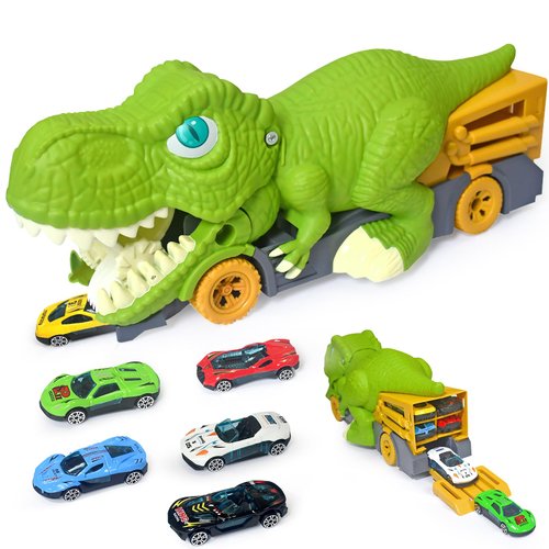 Aykzaqe Dinosaur Eating Cars Transport Truck Carrier Toys for 3 Year Old Boys Toys for 4 Year Old Boys,Toy Cars for Boys Age 4-7,Monster Trucks for Boys,Dinosaur Toys for Kids 3-5