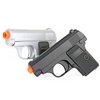 BBTac Airsoft Spring Pistol 328 Silver and Black Dual Air Soft Sub-Compact Mini Pocket Pistols Spring Airsoft Gun