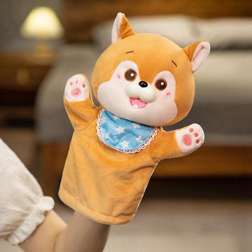 Hand Puppets Plush Animals Toys Dolls for Kids Imaginative Pretend Play Storytelling Early Education (Dog)