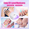 MEFA UV Nail Lamp with UV Gloves, 72W UV Light for Gel Nails with 21pcs Lamp Beads, 3 Times UV Dryer for Gel Nail Polish Fast Curing, Professional UPF99+ UV Gloves for Gel Manicures for Women Salon
