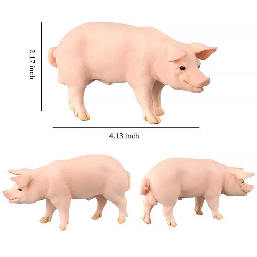BLAPNK 4 Pcs Realistic Farm Pig Animals Model Figure Toy Set, Barn Farm Pig Family Figurines Collection Playset Preschool Science Educational Learn Cognitive Props
