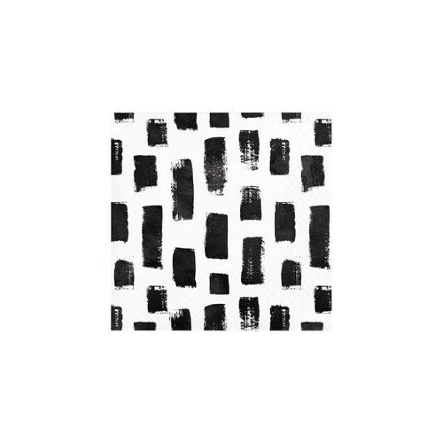 Creative Converting Black and White Mod Beverage Napkins, 5"