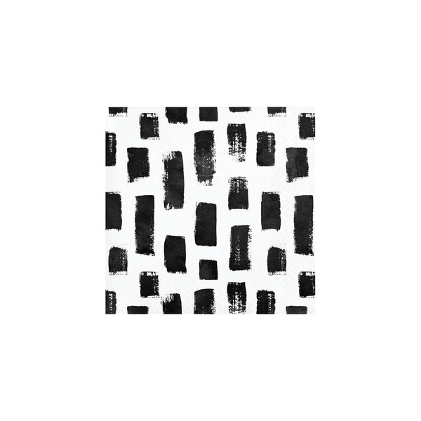 Creative Converting Black and White Mod Beverage Napkins, 5"