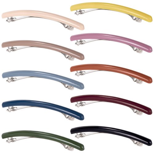 Pndeyo 10pcs Barrette Clips for Women's Fine Hair, French Barrette Clasps, No Slip Flat Hair Pins for Short, Medium, and Long Hairstyling