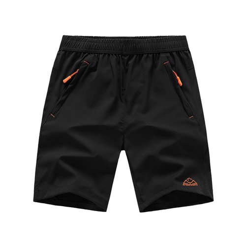 TBMPOY Men's Outdoor Sports Quick Dry Gym Running Shorts Zipper Pockets, 01black, Medium