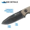 MTech USA – Fixed Blade Knife – Neck Knife – Stonewashed Finish Blade w/ Tan G10 Handle, Full Tang, Kydex Sheath with Ball Chain - Hunting, Camping, Survival, Tactical, EDC – MT-20-30