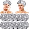 12 Pieces Deep Conditioning Caps Aluminum Foil Reusable Hair Processing Caps Hair Coloring Shower Caps for Home Salon Use (Silvery, 12 Inch)