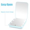 wobsion Mini Pocket Mirror, Led Compact Mirror,1x/3x Magnifying Mirror with Light,2-Sided Handheld Fold Mirror,Small Travel Makeup Mirror,Lighted Compact Mirror for Purse,Gift(Blue)