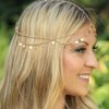 Catery Gold Coins Head Chain Prom Hair Chain Wedding Head Chains Jewelry Bohemian Headpiece Sequins Headband Halloween Costume Hair Accessories for Women and Girls