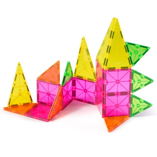 MAGNA-TILES Color Shop NEON 20-Piece Magnetic Construction Set, The Original Magnetic Building Brand