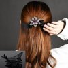 6 Pack Rhinestone Double Flower Hair Clip for Women Girls, Crystal Duckbill Clip Hairpin with Teeth Non-Slip Women Elegant Hair Dovetail Clips for Thick Long Hair Accessories