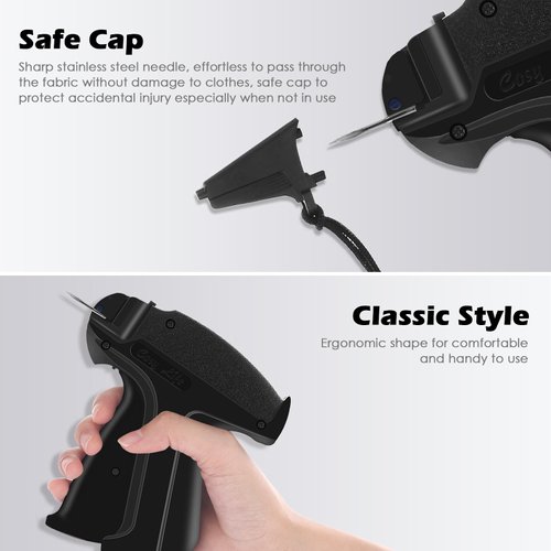 Standard Price Tagging Gun, 2206 Pcs Tagging Gun Kit for Clothing Clothes Label Tag Gun with 2000Pcs 2'' Barbs Fasteners Attachment & 6 Needles 200 Clothing Labels Family Yard Sale Tagging Gun Set