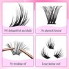 DIY Lash Extension Kit 144pcs Cluster Lashes Individual Eyelash Extension with Super Thin Band 8-16mm Mixed Tray D Curl Soft Fluffy False Eyelashes Natural Look with Glue for Self Application at Home