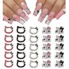 dreamynini Kitty Nail Charms 25Pcs Kawaii Nail Charms for Acrylic Nails Y2K 3D Nail Rhinestones Gems Silver Diamond Nail Jewelry DIY Nail Art Decoration Supplies for Girls and Women