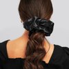Silk Scrunchies,Elastic Bands Ponytail Holder Silk Satin No Damage, Soft Satin Scrunchies,Hair Accessories Hair Scrunchies Suitable for Women Girls for Thick Thin Fine Curly hair (Black)