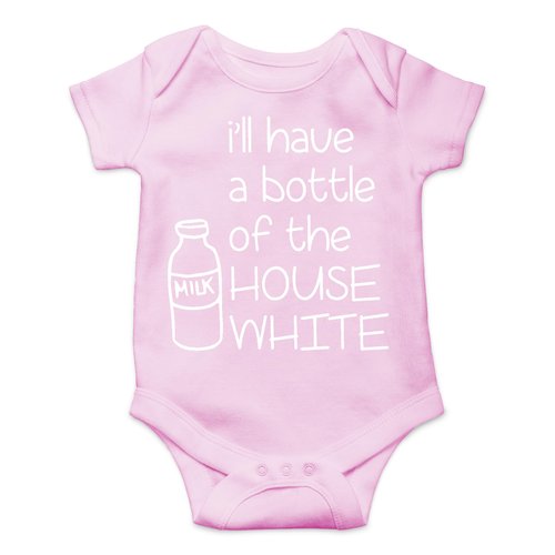 AW Fashions I Will Have A Bottle Of The House White Baby Bodysuit Cute Newborn Boys Outfit Funny Infant (6 Months, Pink)