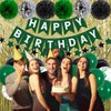 Birthday Decorations for Men, Green Party Decorations for Men Women Boys Girls with Happy Birthday Banner Balloons, 71 Pcs Green and Black Party Supplies