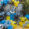 Bat Theme Balloon Arch Kit,Navy Blue Black Yellow Grey Balloons with Bat Sticker for Boys Man Movie Bat Theme Birthday Decorations Hero Party Baby Shower Anniversary Graduation Party Supplies