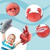 JUSTQUNSEEN Hand Puppet Crab Puppet,13" Crab Puppet Animal Puppets for Kids Realistic Plush Puppet Stuffed Crab Toys, Crab Hand Puppet with Moveable Mouth Puppet Role Play Teaching