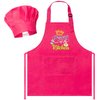 R HORSE 2 Pcs Kid Apron and Chef Hat Set, Rose Red Adjustable Children Kitchen Apron Role Play Chef Toy Cooking Baking Painting and Training Kits Kid Funny Cooking Gift New Year