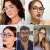 JOVAKIT Round Blue Light Glasses for Women Men Fashion Retro Circle Frame Computer Eyeglasses Anti Eyestrain (Brown Tortoise)
