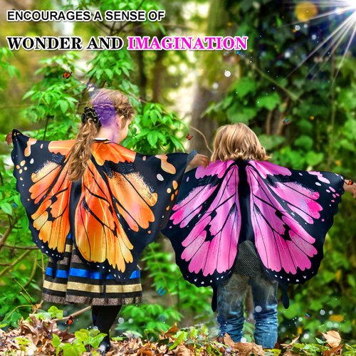 IROLEHOME Monarch-Kids Butterfly-Wings for Girls-Fairy-Wings-Costume Toddler Dress-Up for Play Toys Party Favors Gifts