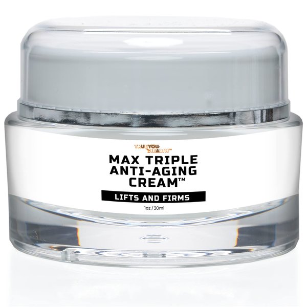 Max Triple Anti-Aging Cream with Vitamin C - Lift & Firm - Anti-Wrinkle Face Cream - Support Even Skin Tone & Hydration - Help Remove Dark Spots - Aid Healthy Collagen Levels - Day & Night Cream
