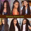 Aikebi Curly Braiding Human Hair Chocolate Brown 100g 20 Inch Deep Water Wave Bulk Human Hair for Braiding No Weft Brazilian Virgin Deep Curly Human Hair Extensions