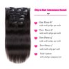 Clip in Hair Extensions Real Human Hair for Women Thick Remy Human Hair Extensions Brazilian Straight Human Hair Clip ins Natural Black Color 7pcs 20Inch 120g/set