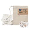 Celestial Gifts Muslin Bags - Drawstring Bags Small 100pcs - 3x5, Reusable Tea Bags, Jewelry Gift, Spice and Cotton Gift Sachet Bags - 100% Cotton - Made in USA - (Natural Hem & Drawstring)