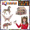 IQ BUILDER | Arts and Crafts for Girls Age 12 Year Old and UP | 3D Art Coloring Painting Animal Puzzle Set | Fun Creative DIY Toys | Family Craft KIT with Supplies | Best Toy Gift for Kids