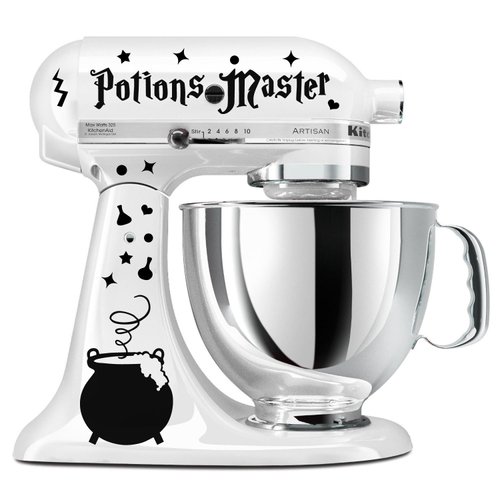 Potions Master Wizard Cauldron Black Vinyl Decal Set For Stand Mixer (Mixer Not Included)